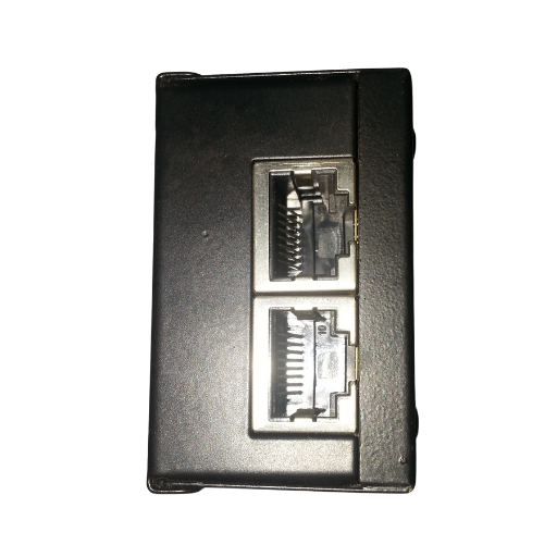 POE power over ethernet enclosure front panel with dual RJ45 ethernet port cutouts