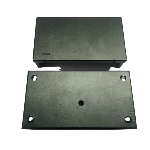 POE power over ethernet enclosure box showing top and bottom panels with mounting screws