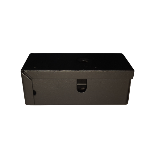 Black UTP universal transfer protocol box with round cable entry hole