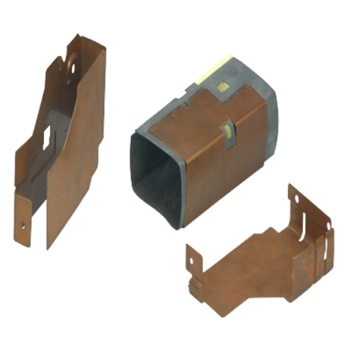 Copper heatsinks with bracket and rectangular tube for heat dissipation