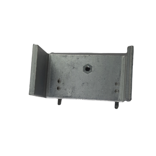 U-shaped aluminium heat sink with fins for efficient heat dissipation, isolated on a transparent background.